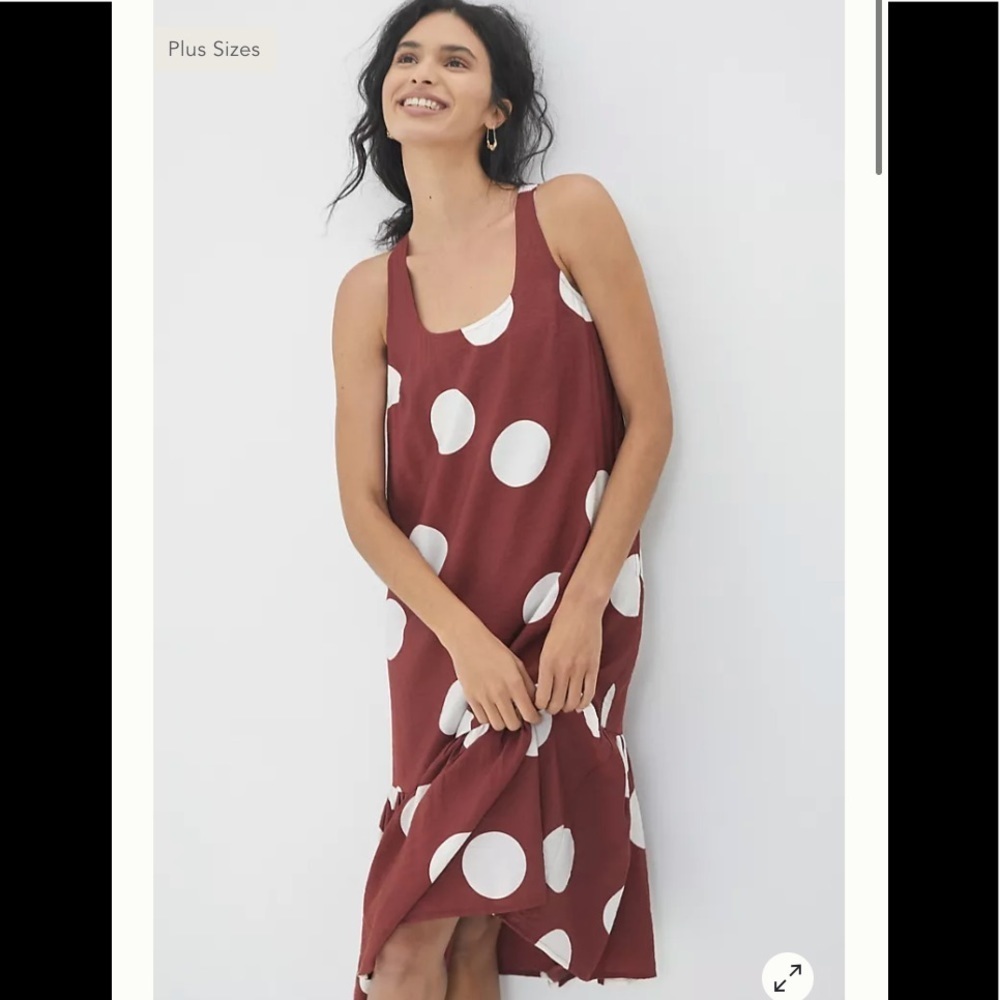 Anthropologie Michaela Flounced Polka Dot dress